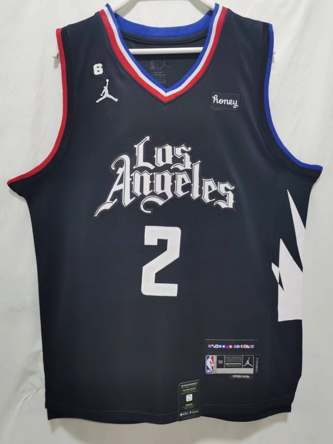 Men Los Angeles Clippers 2 Leonard Black Season 22-23 NBA Jersey